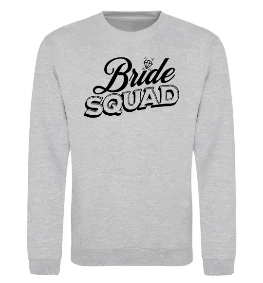 Свитшот Bride squad pink Серый меланж фото