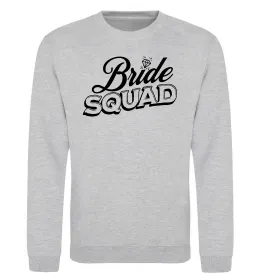 Свитшот Bride squad pink Серый меланж фото