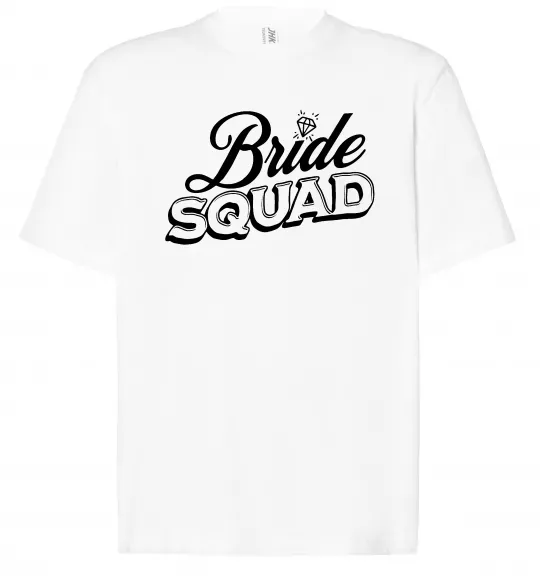 Футболка Оверсайз Bride squad pink Білий фото
