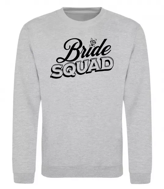 Свитшот Bride squad pink Серый меланж фото