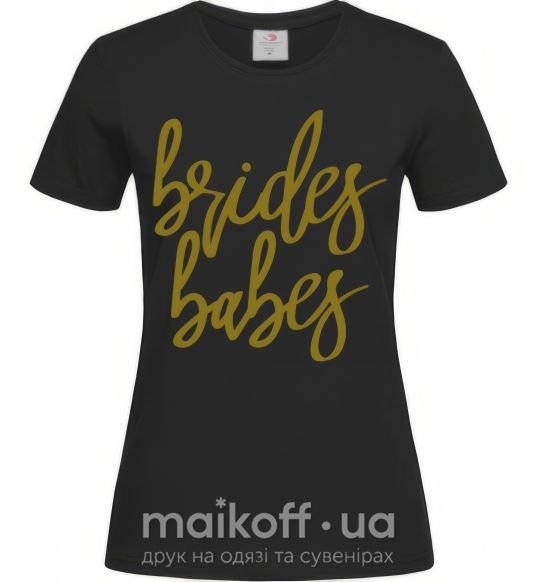 Женская футболка Gold brides babes Черный фото