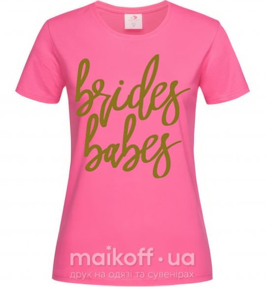 Жіноча футболка Gold brides babes Яскраво-рожевий фото