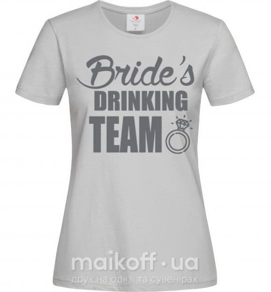 Жіноча футболка Bride's drinking team Сірий фото