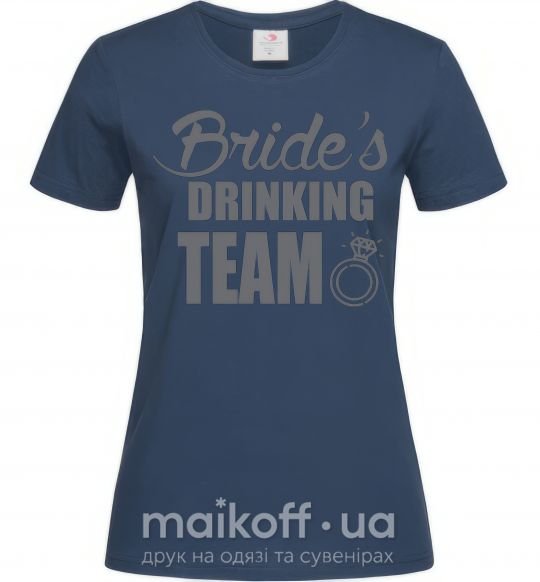 Жіноча футболка Bride's drinking team Темно-синій фото