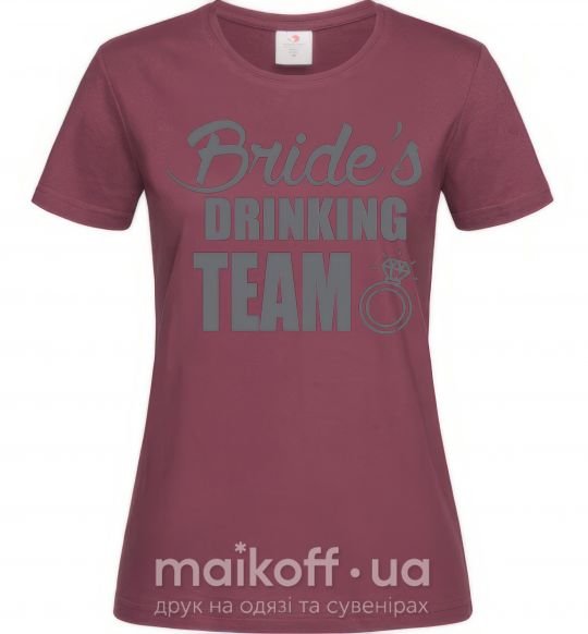 Жіноча футболка Bride's drinking team Бордовий фото