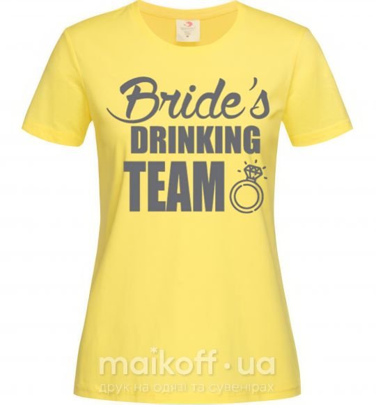 Женская футболка Bride's drinking team Лимонный фото