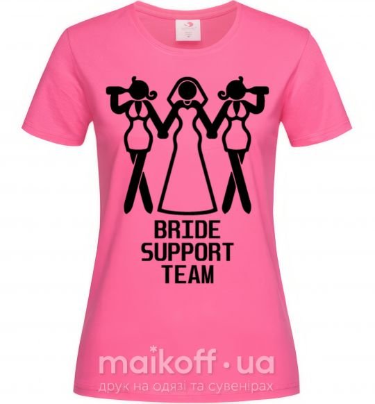 Жіноча футболка Brige support team figure Яскраво-рожевий фото