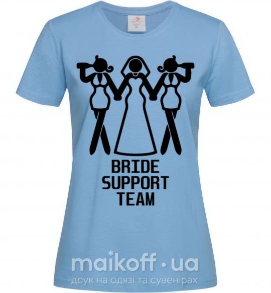 Жіноча футболка Brige support team figure Блакитний фото