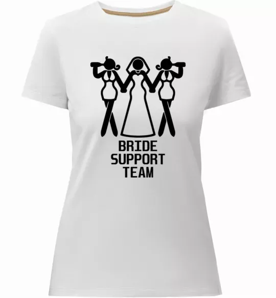 Жіноча преміум футболка Brige support team figure Білий фото