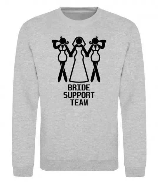 Світшот Brige support team figure Сірий меланж фото