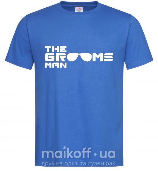Мужская футболка The grooms man Ярко-синий фото