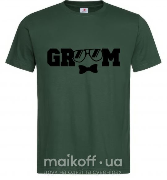 Чоловіча футболка Groom glasses Темно-зелений фото