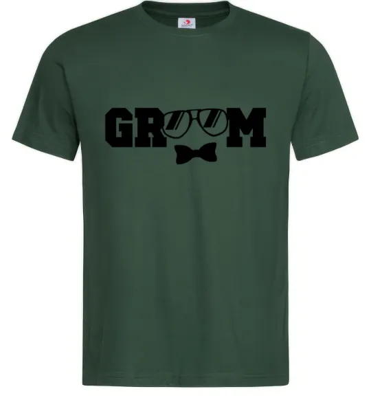 Чоловіча футболка Groom glasses Темно-зелений фото