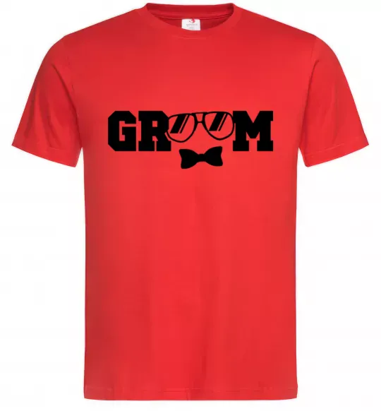 Чоловіча футболка Groom glasses Червоний фото