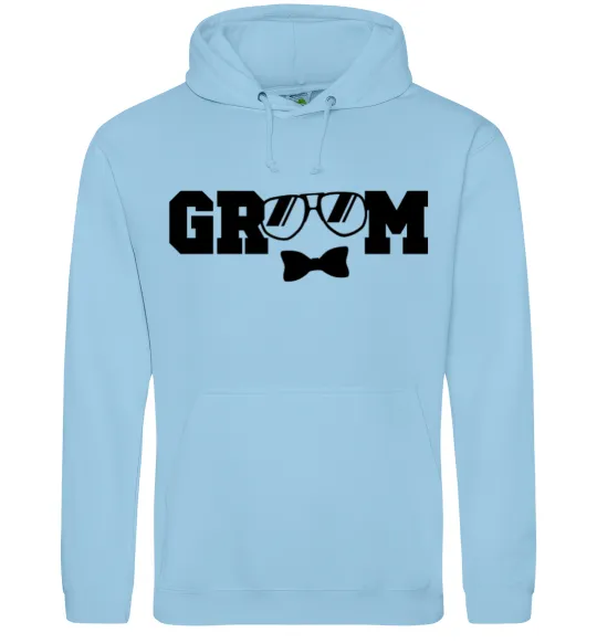 Мужская толстовка (худи) Groom glasses Голубой фото