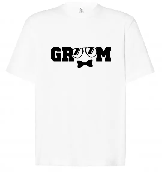 Футболка Оверсайз Groom glasses Білий фото