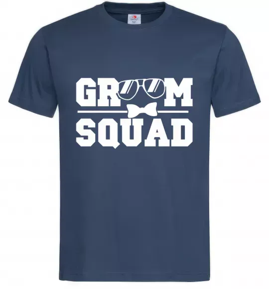 Чоловіча футболка Groom squad glasses Темно-синій фото
