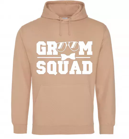 Чоловіча толстовка (худі) Groom squad glasses Пісочний фото