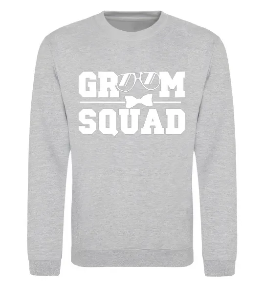 Світшот Groom squad glasses Сірий меланж фото