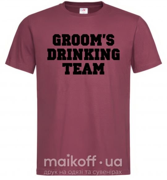 Чоловіча футболка Groom's drinking team Бордовий фото