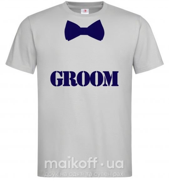 Мужская футболка Groom butterfly Серый фото