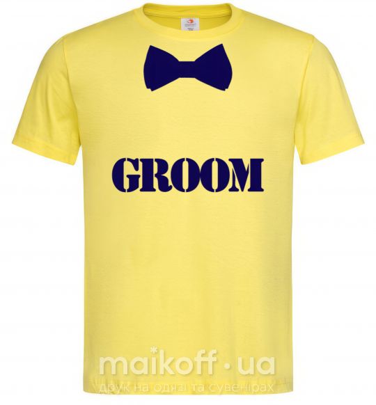 Чоловіча футболка Groom butterfly Лимонний фото