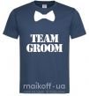 Мужская футболка Team groom butterfly Темно-синий фото