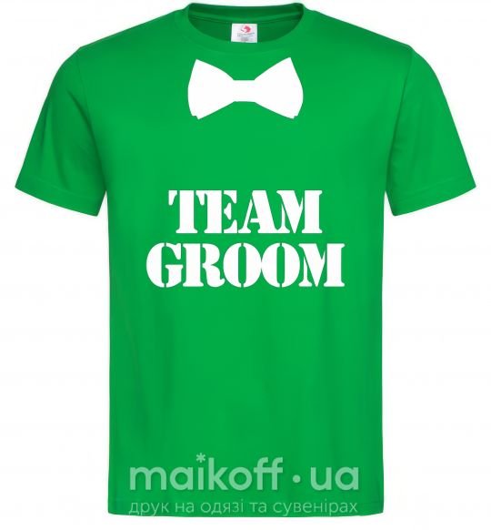 Мужская футболка Team groom butterfly Зеленый фото