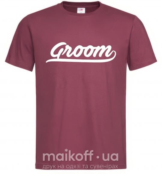 Мужская футболка Groom line Бордовый фото