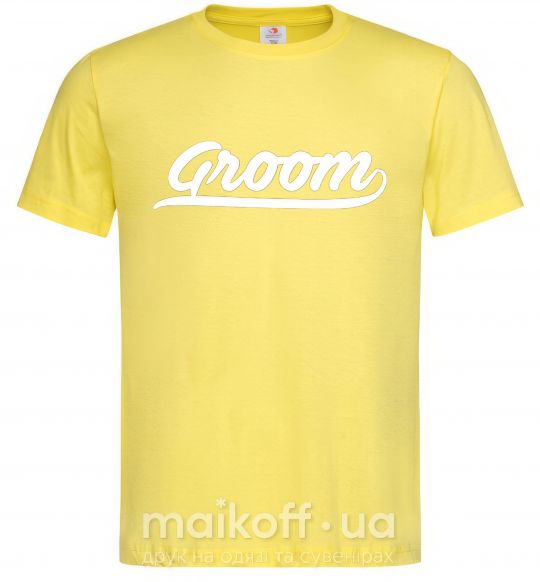 Мужская футболка Groom line Лимонный фото