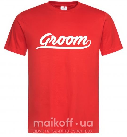Чоловіча футболка Groom line Червоний фото