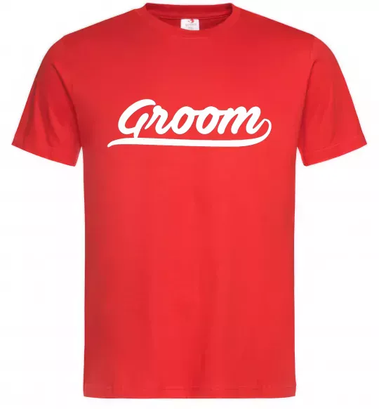 Мужская футболка Groom line Красный фото