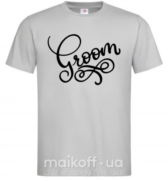 Чоловіча футболка Groom вензеля Сірий фото