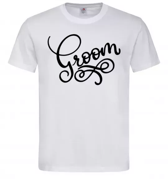 Мужская футболка Groom вензеля Белый фото