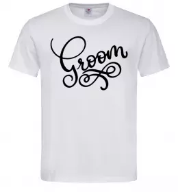 Мужская футболка Groom вензеля Белый фото