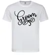 Мужская футболка Groom вензеля Белый фото