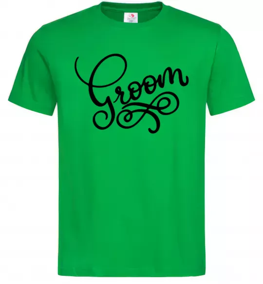 Мужская футболка Groom вензеля Зеленый фото