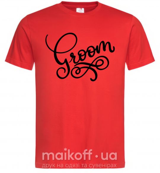 Мужская футболка Groom вензеля Красный фото