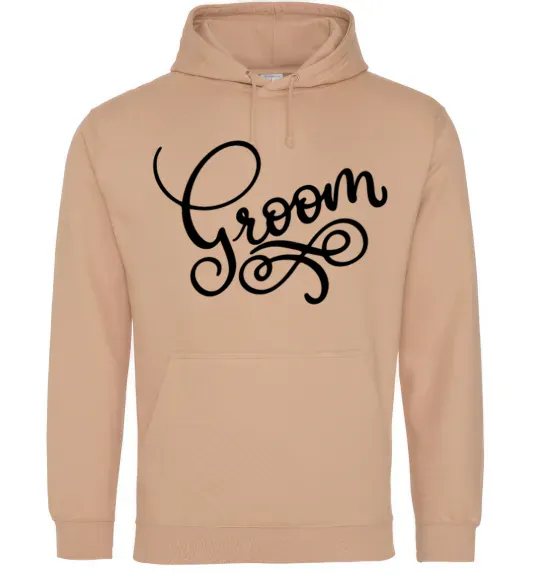 Чоловіча толстовка (худі) Groom вензеля Пісочний фото