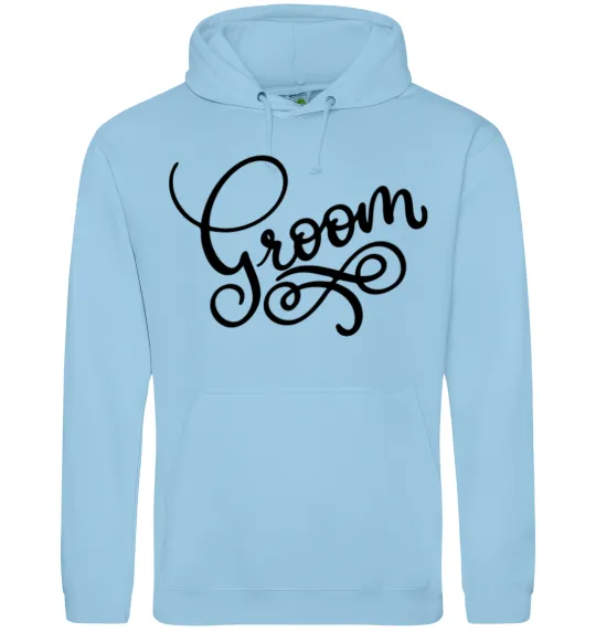 Мужская толстовка (худи) Groom вензеля Голубой фото
