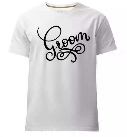 Мужская премиум футболка Groom вензеля Белый фото