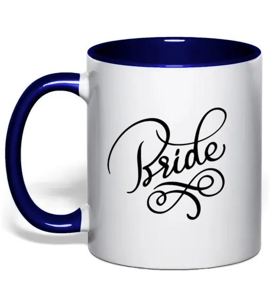 Чашка с цветной ручкой Bride вензеля Глубокий темно-синий фото