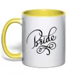 Чашка з кольоровою ручкою Bride вензеля Лимонний фото