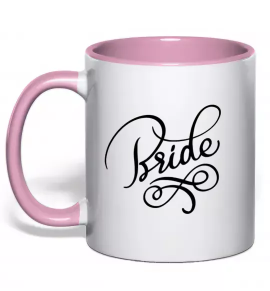Чашка с цветной ручкой Bride вензеля Нежно розовый фото