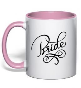 Чашка с цветной ручкой Bride вензеля