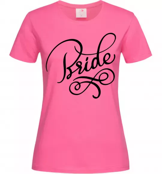 Жіноча футболка Bride вензеля Яскраво-рожевий фото