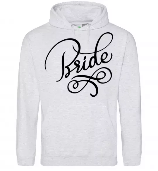 Женская толстовка (худи) Bride вензеля Серый меланж фото