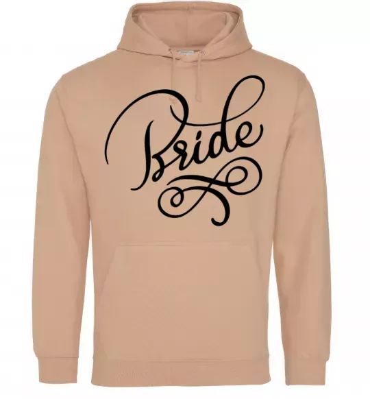 Женская толстовка (худи) Bride вензеля Песочный фото