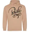Женская толстовка (худи) Bride вензеля Песочный фото