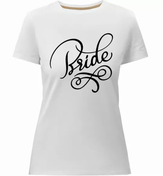 Женская премиум футболка Bride вензеля Белый фото